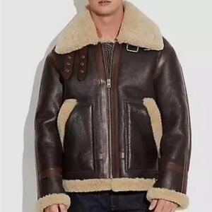 Coach Leather Jacket with real fur